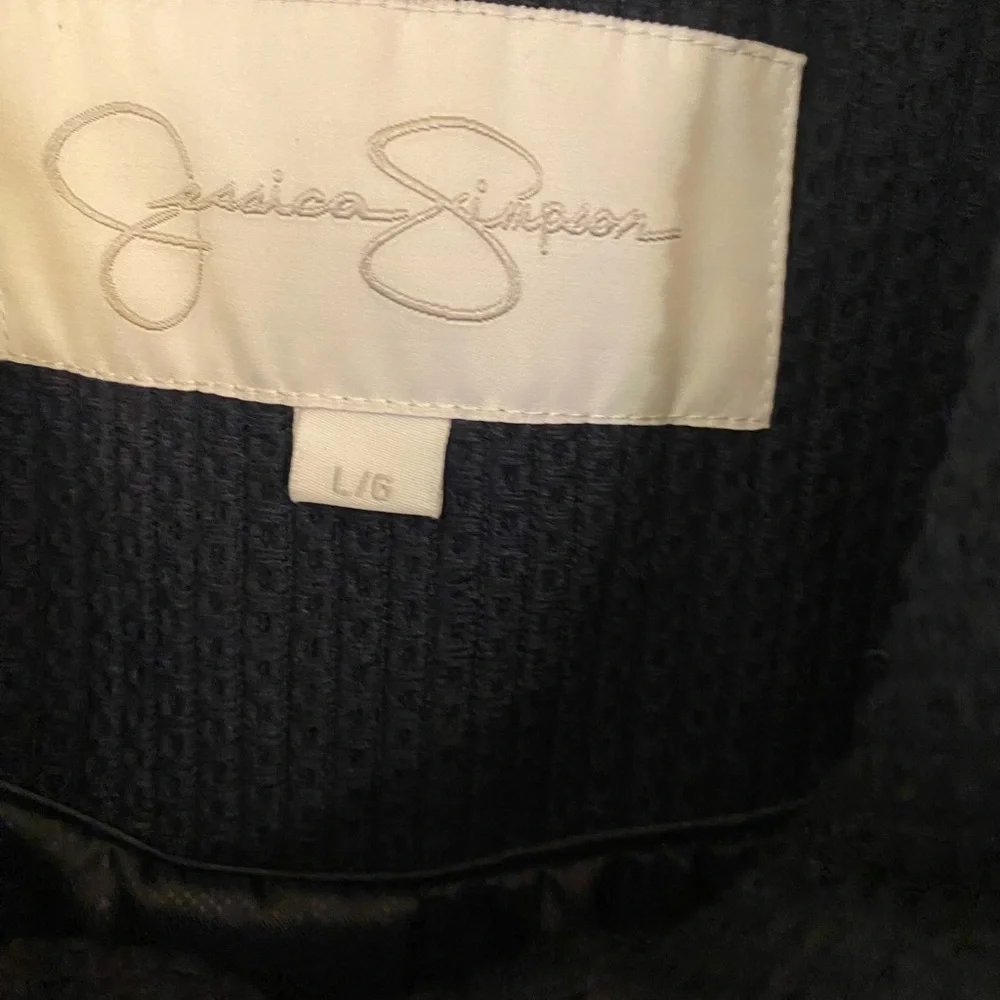 Jessica Simpson Navy Pea Coat with Gold Accents - Picture 6 of 6